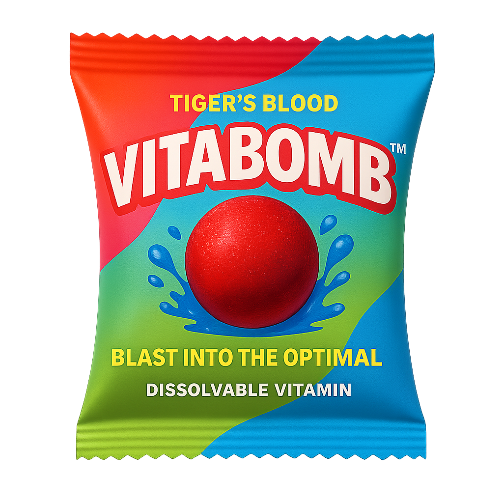 VitaBomb Tiger's Blood dissolvable vitamin packaging